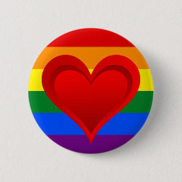 RAINBOW FLAG FARBEN & rotes Herz + Ihre Ideen Button
