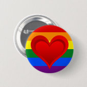 RAINBOW FLAG FARBEN & rotes Herz + Ihre Ideen Button (Vorne & Hinten)