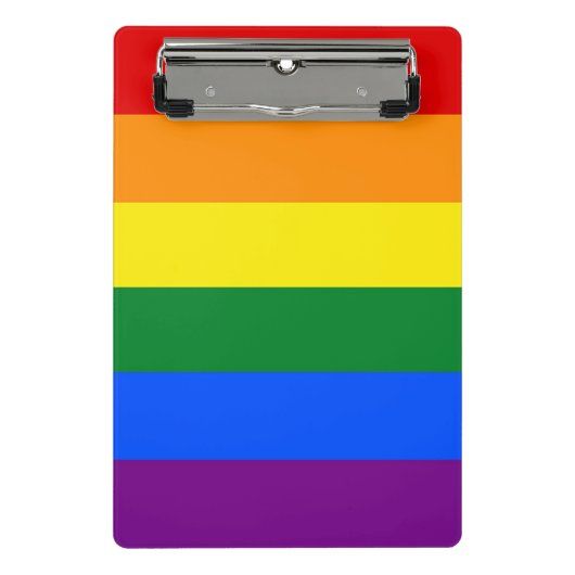 RAINBOW FLAG FLAG FARBEN + Ihr Text & Ideen Mini Klemmbrett (Vorderseite)