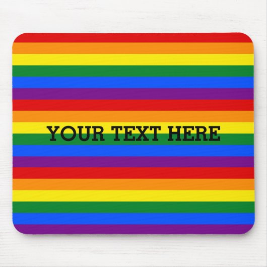 RAINBOW FLAG FLAG FARBEN + Ihr Text Mousepad (Vorne)