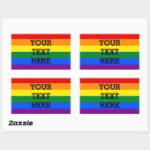 RAINBOW FLAG FLAG FARBEN + Ihr Text Rechteckiger Aufkleber (Blatt)