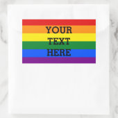 RAINBOW FLAG FLAG FARBEN + Ihr Text Rechteckiger Aufkleber (Tasche)