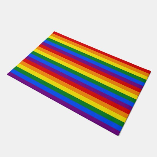 RAINBOW FLAG FLAG FARBEN + Ihre Ideen Fußmatte (Schrägansicht)