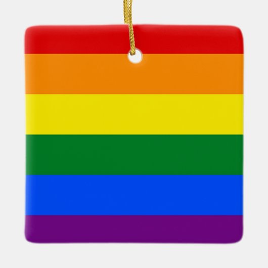 RAINBOW FLAG FLAG FARBEN + Ihre Ideen Keramikornament (Vorderseite)