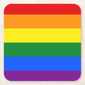 RAINBOW FLAG FLAG FARBEN + Ihre Ideen Rechteckiger Pappuntersetzer (Vorderseite)