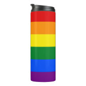 RAINBOW FLAG FLAG FARBEN + Ihre Ideen Thermosbecher (Nach rechts gedreht)