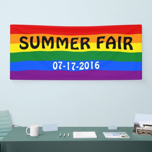 RAINBOW FLAG FLAG FARBEN / LGBT + Ihre Ideen Banner (Messe)