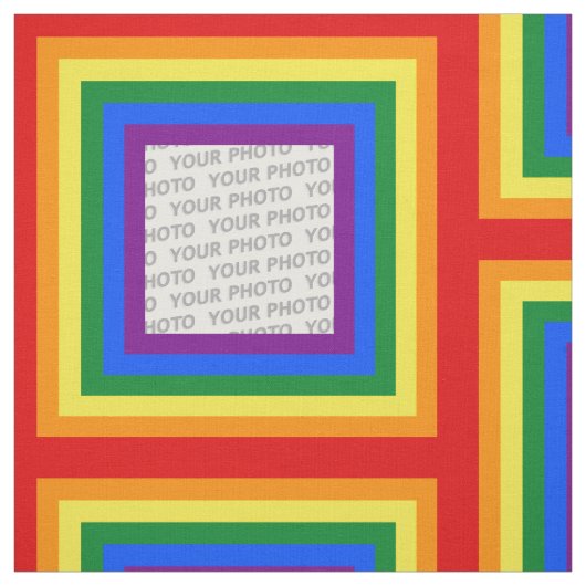 RAINBOW FLAG FLAG FARBEN Rahmen + Ihr Foto Stoff (Muster)