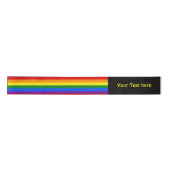 RAINBOW FLAG FLAG FARBEN Streifen + Ihr Text Satinband (Vorderseite)