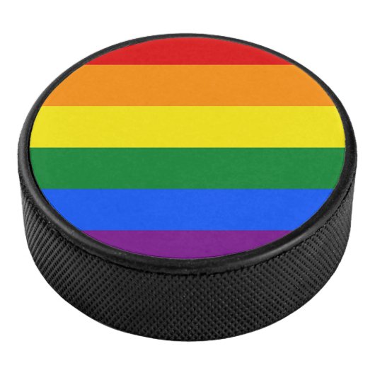 RAINBOW FLAG FLAG FARBEN Streifen + Ihre Ideen Eishockey Puck (3/4)
