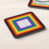 RAINBOW FLAG FRAME + Ihr Zeichen oder Bild Getränkeuntersetzer (Linke Seite)