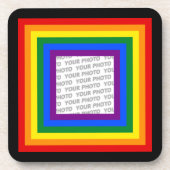 RAINBOW FLAG FRAME + Ihr Zeichen oder Bild Getränkeuntersetzer (Vorderseite)