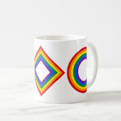 RAINBOW FLAG FRAME + Ihr Zeichen oder Bild Kaffeetasse (VorderseiteRechts)