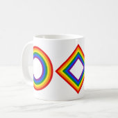 RAINBOW FLAG FRAME + Ihr Zeichen oder Bild Kaffeetasse (Vorderseite Links)