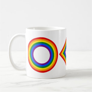 RAINBOW FLAG FRAME + Ihr Zeichen oder Bild Kaffeetasse