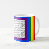 RAINBOW FLAG FRAME + Ihr Zeichen oder Bild Kaffeetasse (VorderseiteRechts)