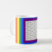 RAINBOW FLAG FRAME + Ihr Zeichen oder Bild Kaffeetasse (Vorderseite Links)
