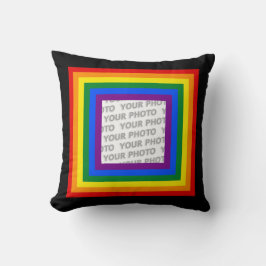 RAINBOW FLAG FRAME + Ihr Zeichen oder Bild Kissen