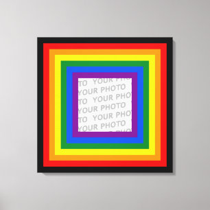 RAINBOW FLAG FRAME + Ihr Zeichen oder Bild Leinwanddruck