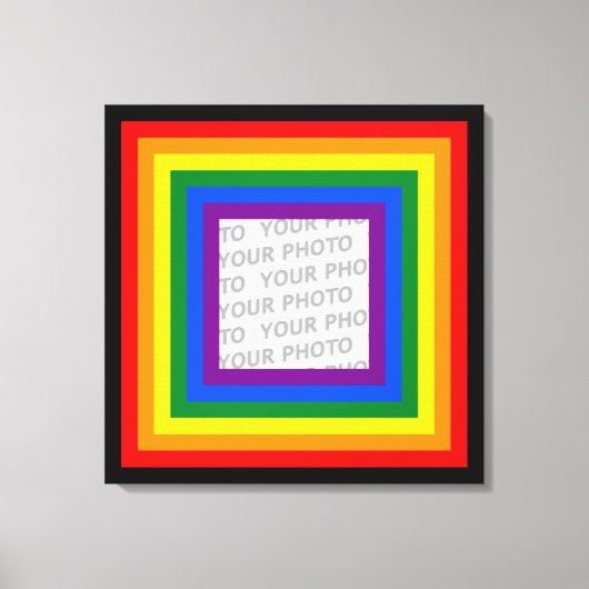 RAINBOW FLAG FRAME + Ihr Zeichen oder Bild Leinwanddruck (Vorderseite)