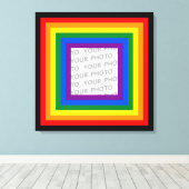 RAINBOW FLAG FRAME + Ihr Zeichen oder Bild Leinwanddruck (Insitu (Holzboden))