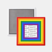 RAINBOW FLAG FRAME + Ihr Zeichen oder Bild Magnet (Vorderseite/Rückseite)