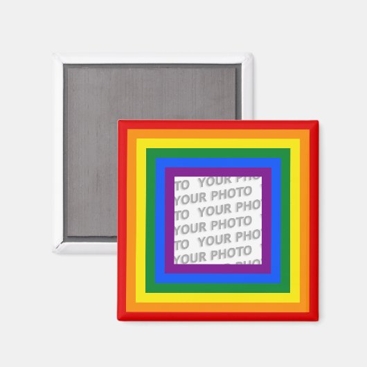 RAINBOW FLAG FRAME + Ihr Zeichen oder Bild Magnet (Vorderseite/Rückseite)