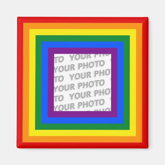 RAINBOW FLAG FRAME + Ihr Zeichen oder Bild Magnet (Vorne)