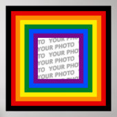 RAINBOW FLAG FRAME + Ihr Zeichen oder Bild Poster (Vorne)