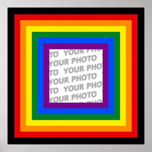 RAINBOW FLAG FRAME + Ihr Zeichen oder Bild Poster (Vorne)