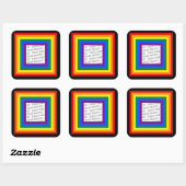 RAINBOW FLAG FRAME + Ihr Zeichen oder Bild Quadratischer Aufkleber (Blatt)