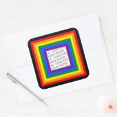 RAINBOW FLAG FRAME + Ihr Zeichen oder Bild Quadratischer Aufkleber (Umschlag)