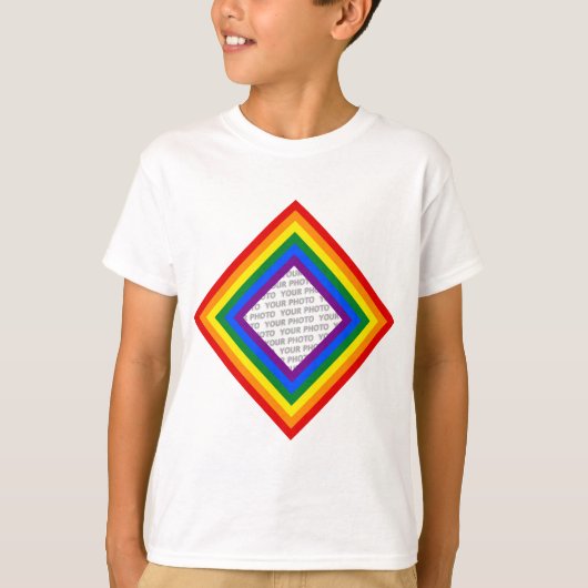 RAINBOW FLAG FRAME + Ihr Zeichen oder Bild T-Shirt (Vorderseite)