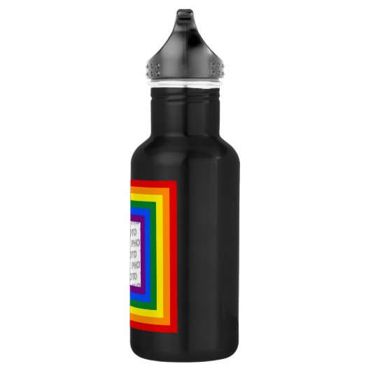 RAINBOW FLAG FRAME + Ihr Zeichen oder Bild Trinkflasche (Rechts)