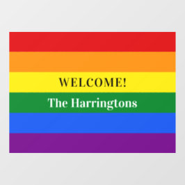 Rainbow-Flag für benutzerdefinierten Text Fensteraufkleber