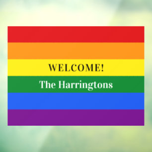 Rainbow-Flag für benutzerdefinierten Text Fensteraufkleber