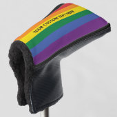 Rainbow-Flag für benutzerdefinierten Text Golf Headcover (3/4 Vorderseite)