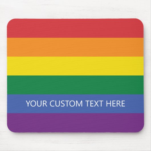 Rainbow-Flag für benutzerdefinierten Text Mousepad (Vorne)