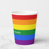 Rainbow-Flag für benutzerdefinierten Text Pappbecher (Rückseite)