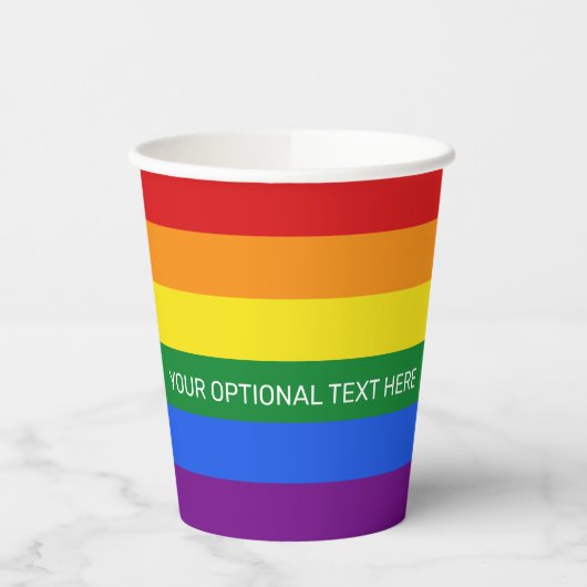 Rainbow-Flag für benutzerdefinierten Text Pappbecher (Links)