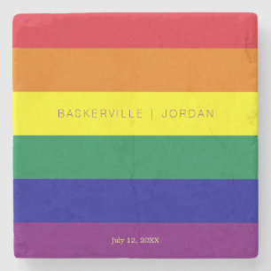 Rainbow Flag für die Hochzeit von benutzerdefinier Steinuntersetzer
