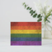 Rainbow-Flag für Vintagen Gay Pride Postkarte (Stehend Vorderseite)
