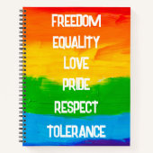 Rainbow Flag Gay Lesbian LGBT Notebook - Prix Notizblock (Vorderseite)