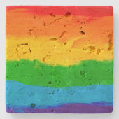 Rainbow Flag Gay Lesbian LGBT Steinuntersetzer (Vorderseite)