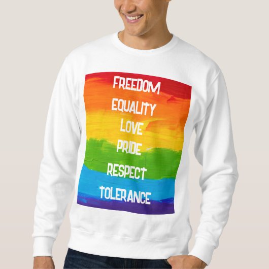 Rainbow Flag Gay Lesbian LGBT Sweatshirt (Vorderseite)