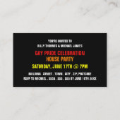 Rainbow Flag, Gay Pride Celebration Einladungskart Begleitkarte (Rückseite)