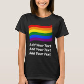 Rainbow Flag Gay Pride Flag Custom Text Lgbt Queer T-Shirt (Vorderseite)