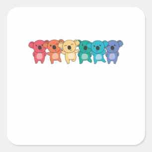 Rainbow Flag Gay Pride Lgbtq Koala Niedlich Koalas Quadratischer Aufkleber