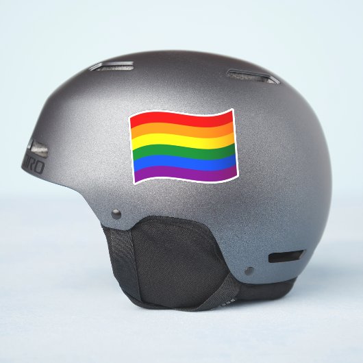 Rainbow Flag Gay Pride LGBTQ out und stolz Aufkleber (Helmseite)