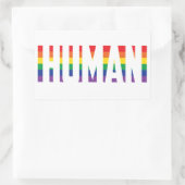 Rainbow-Flag-Gay Pride menschlicher Ausschnitt-Tex Rechteckiger Aufkleber (Tasche)